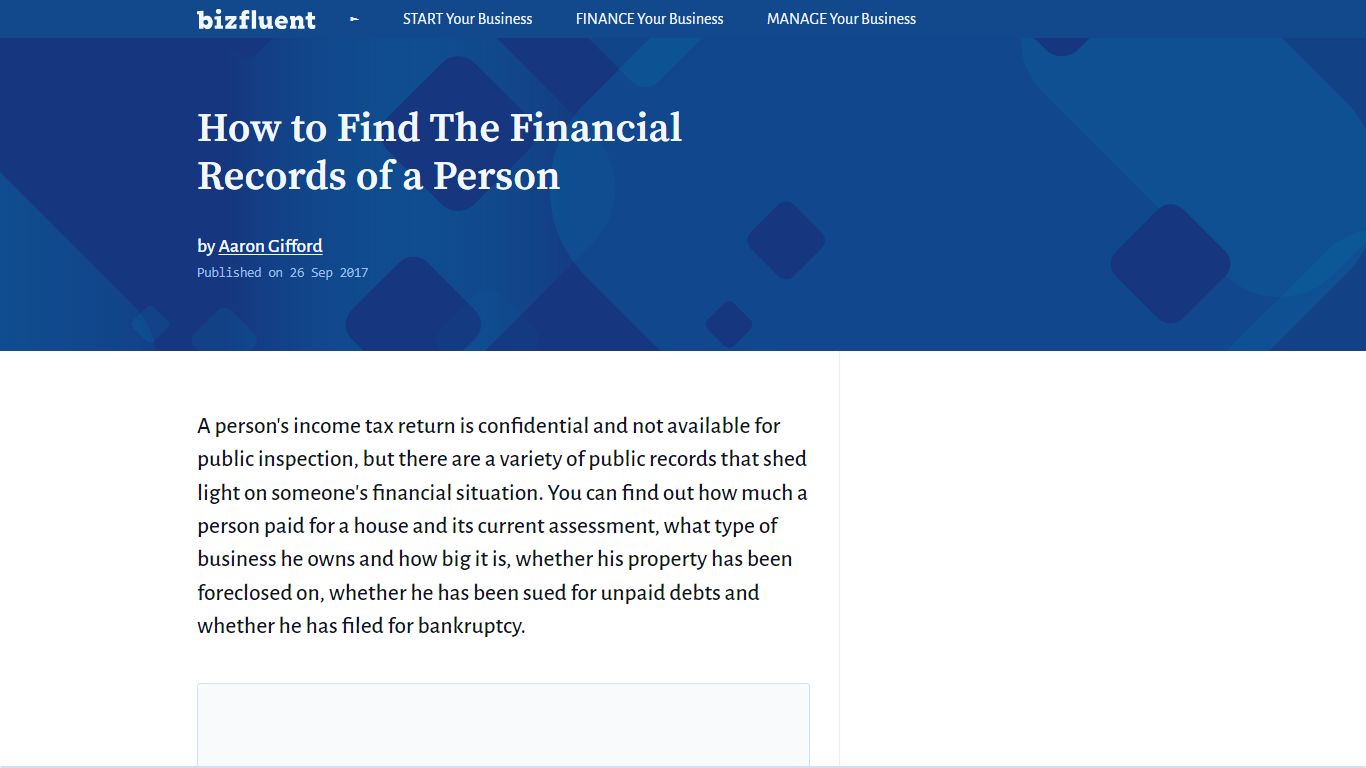 How to Find The Financial Records of a Person | Bizfluent